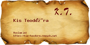 Kis Teodóra névjegykártya