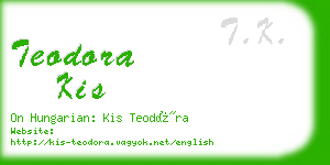 teodora kis business card